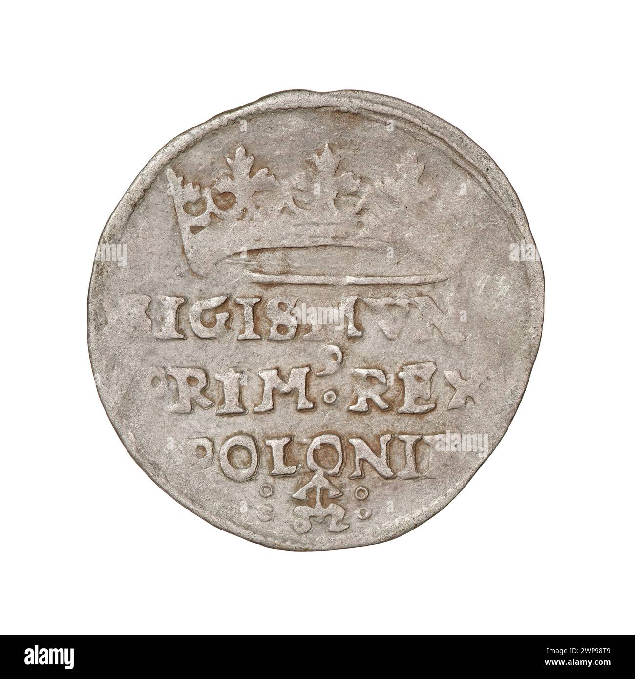 Kronengeld, ausgestellt unter König Zygmunt I. Stary von Polen im Jahre 1526, diente als offizielle Prägung. Stockfoto