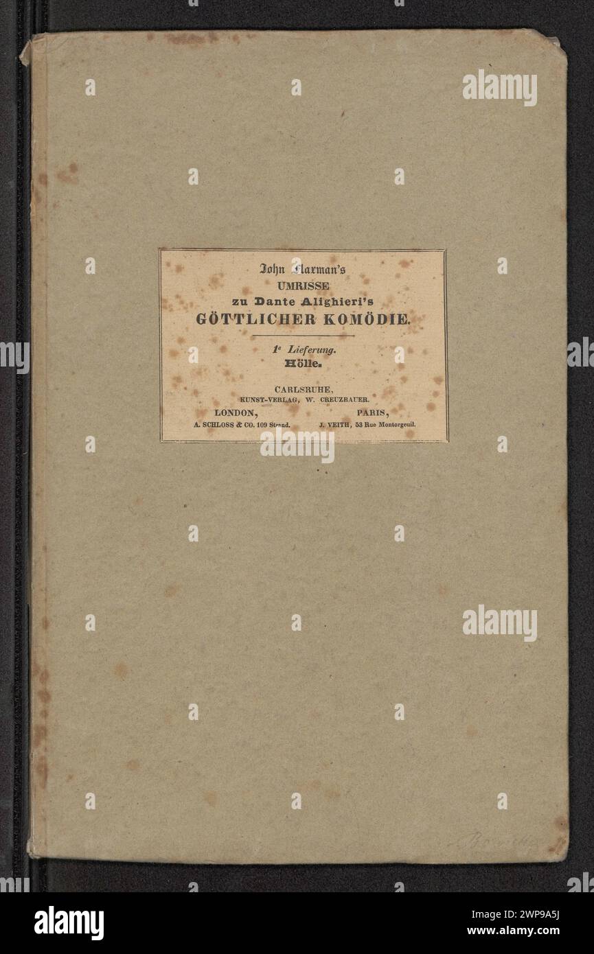 Umrissillustration von John Flaxman für Dante Alighieris Göttliche Komödie, Darstellung der Hölle, veröffentlicht 1830 in Paris. Stockfoto