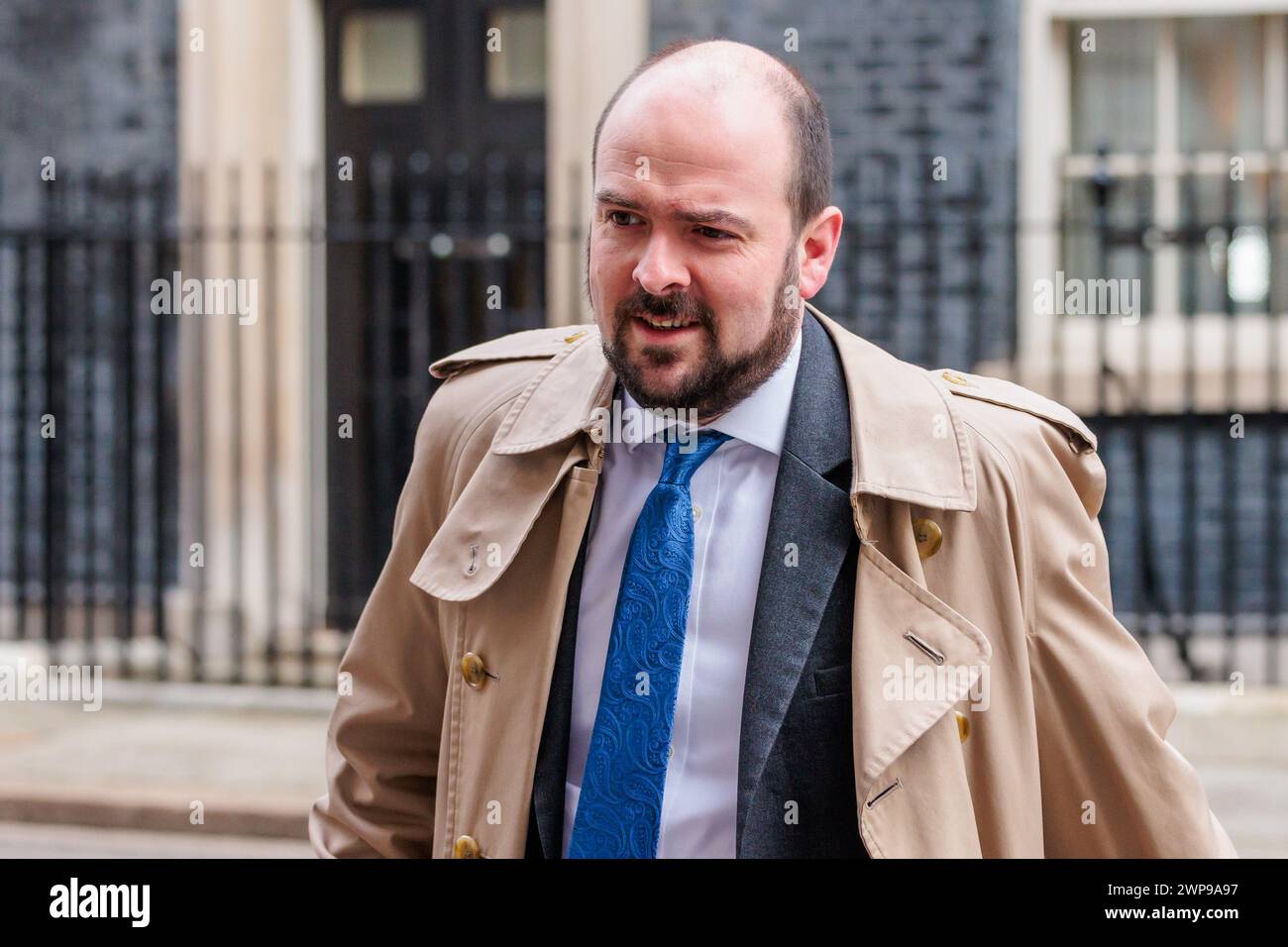 Downing Street, London, Großbritannien. März 2024. Richard Holden, Abgeordneter der Konservativen Partei, nimmt an der wöchentlichen Kabinettssitzung in der Downing Street 10 Teil. Foto: Amanda Rose/Alamy Live News Stockfoto