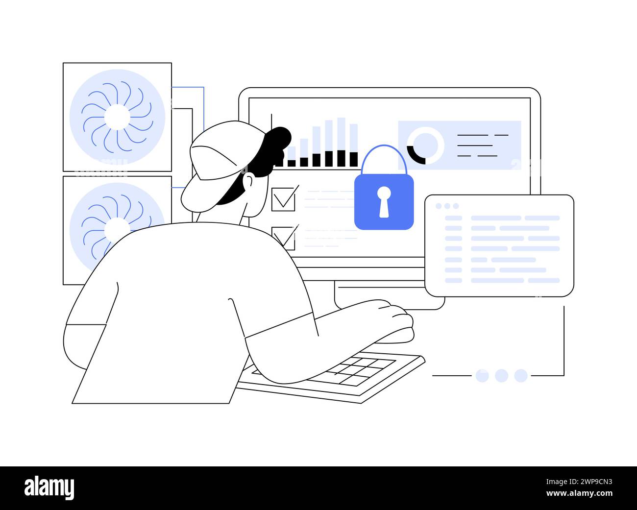 Ethische Hacker isolierte Cartoon-Vektordarstellungen. Stock Vektor