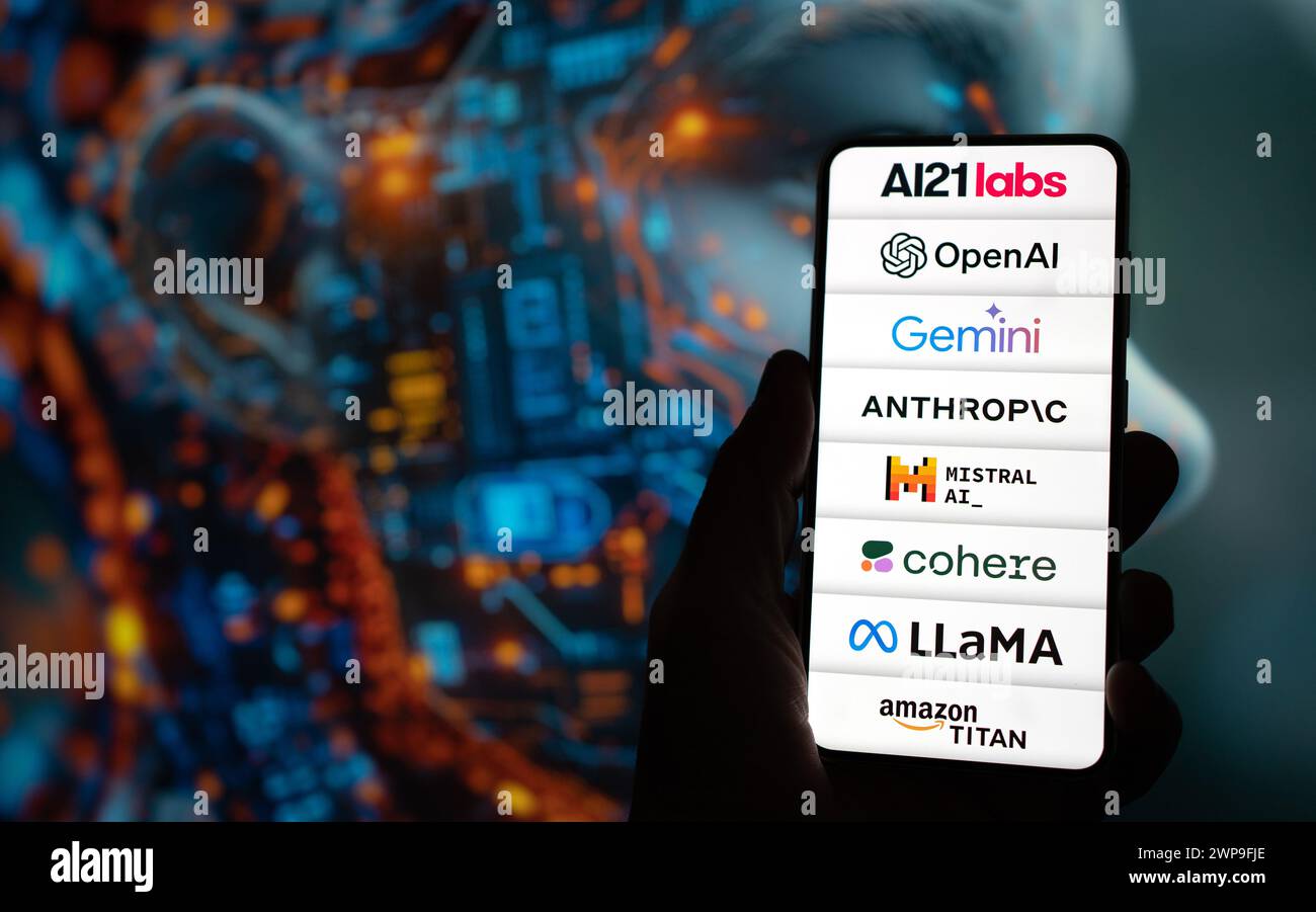 Unternehmen und KI-Projekt für Entwickler künstlicher Intelligenz Stockfoto