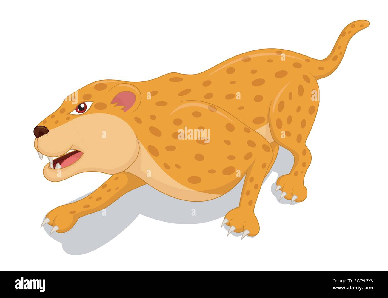 Hungriger Leopard-Cartoon, Vektor-Illustration Stock Vektor