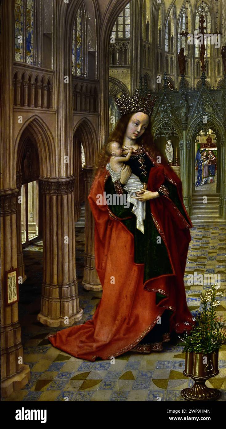 Jungfrau in der Kirche 1499 Meester van Royal Museum der Schönen Künste, Antwerpen, Belgien, Belgien. Stockfoto