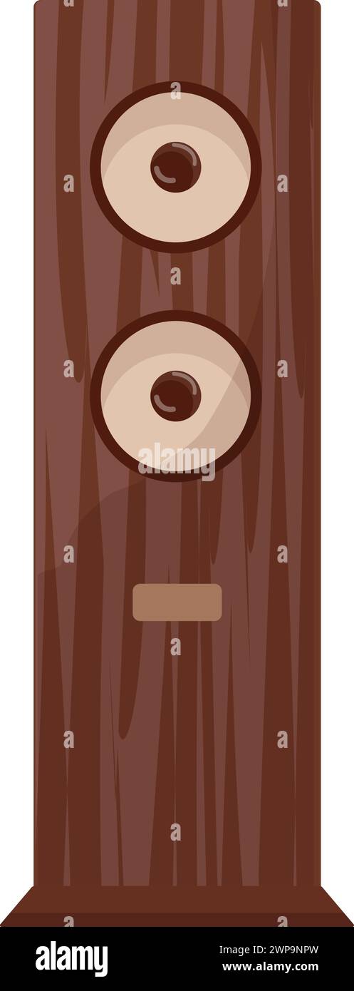 Hölzerner Stereo-Lautsprecher-Symbol Cartoon-Vektor. Audio Home Club Stock Vektor