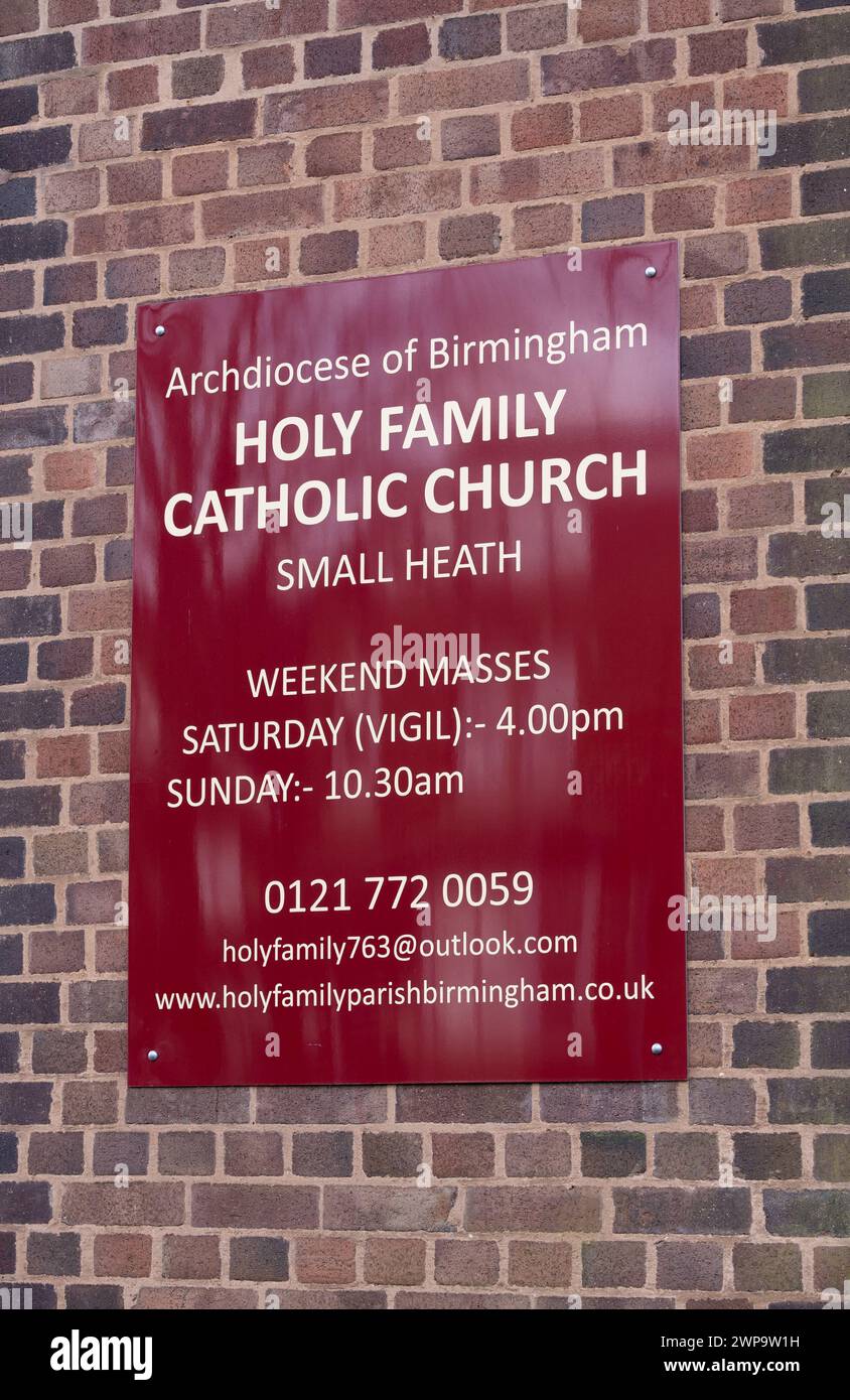 Heilige Familie katholische Kirche, kleine Heide, Birmingham, Großbritannien Stockfoto