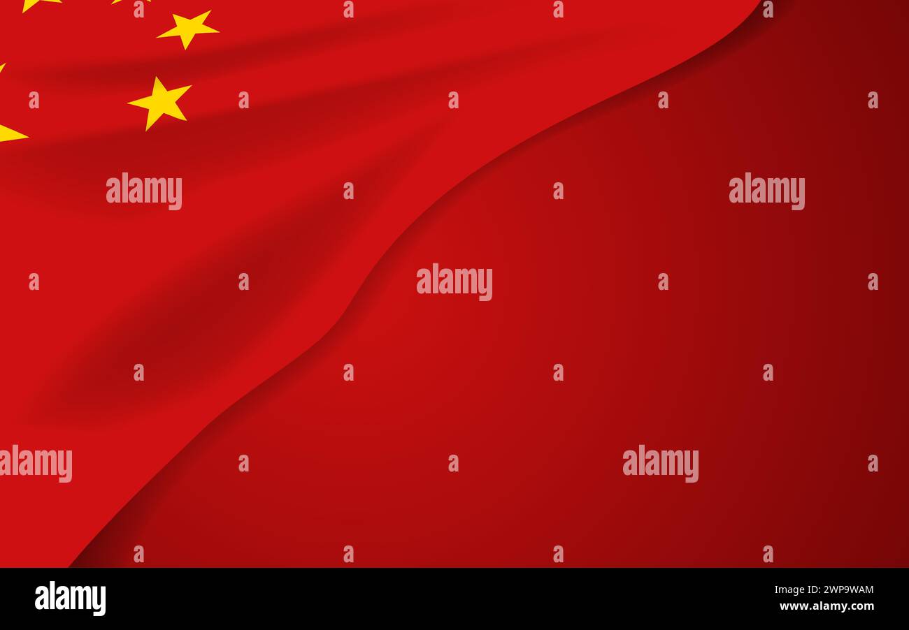 Volksrepublik China Flagge auf dunklem Hintergrund, geeignet für politische oder nationale Veranstaltungen wie Unabhängigkeitstag, Vektorillustration Stock Vektor