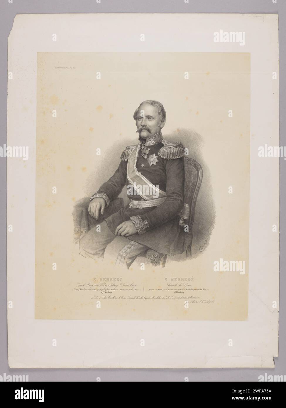 Zweites Porträt von Staniska Kierabia von Francisque-Martin-Francois Grenier de Saint-Martin nach 1857, mit formaler Kleidung, komponiertem Ausdruck und detaillierten Merkmalen. Stockfoto