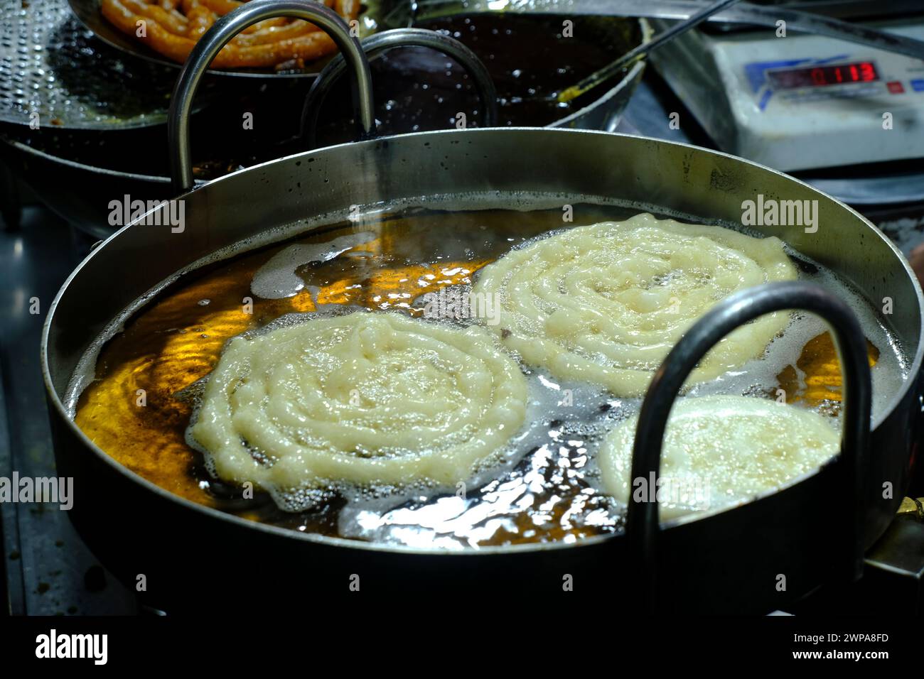 Indore Sarafa Basar, Indiens Hauptstadt von Midnight Food, Madhya Pradesh, Taste of India. Stockfoto