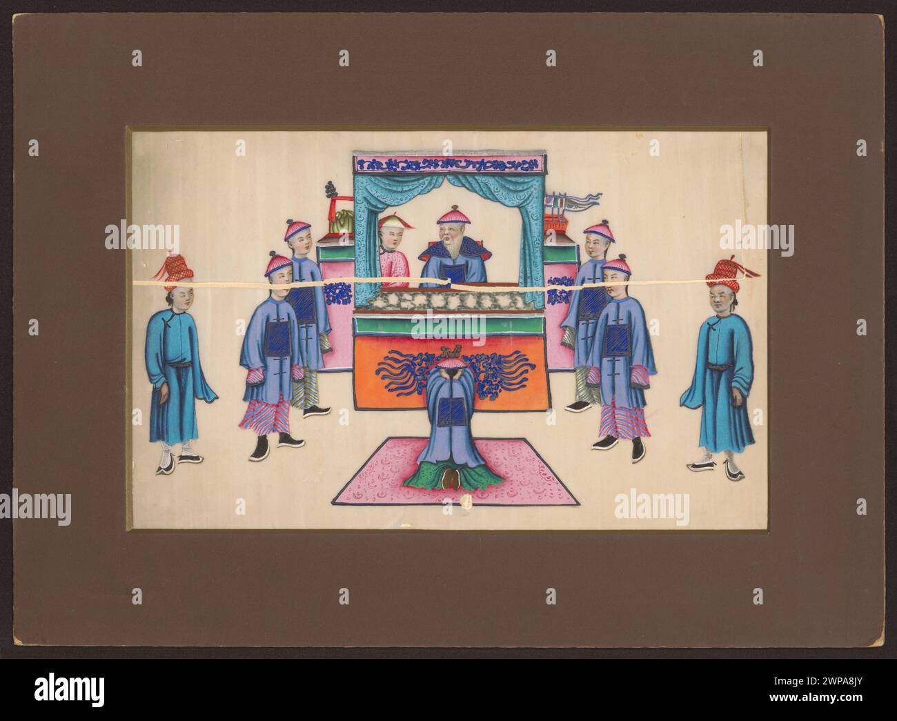 Darstellung einer Szene in einem aristokratischen Haushalt aus dem 19. Jahrhundert, die soziale Umgebung und Inneneinrichtung veranschaulicht. Stockfoto