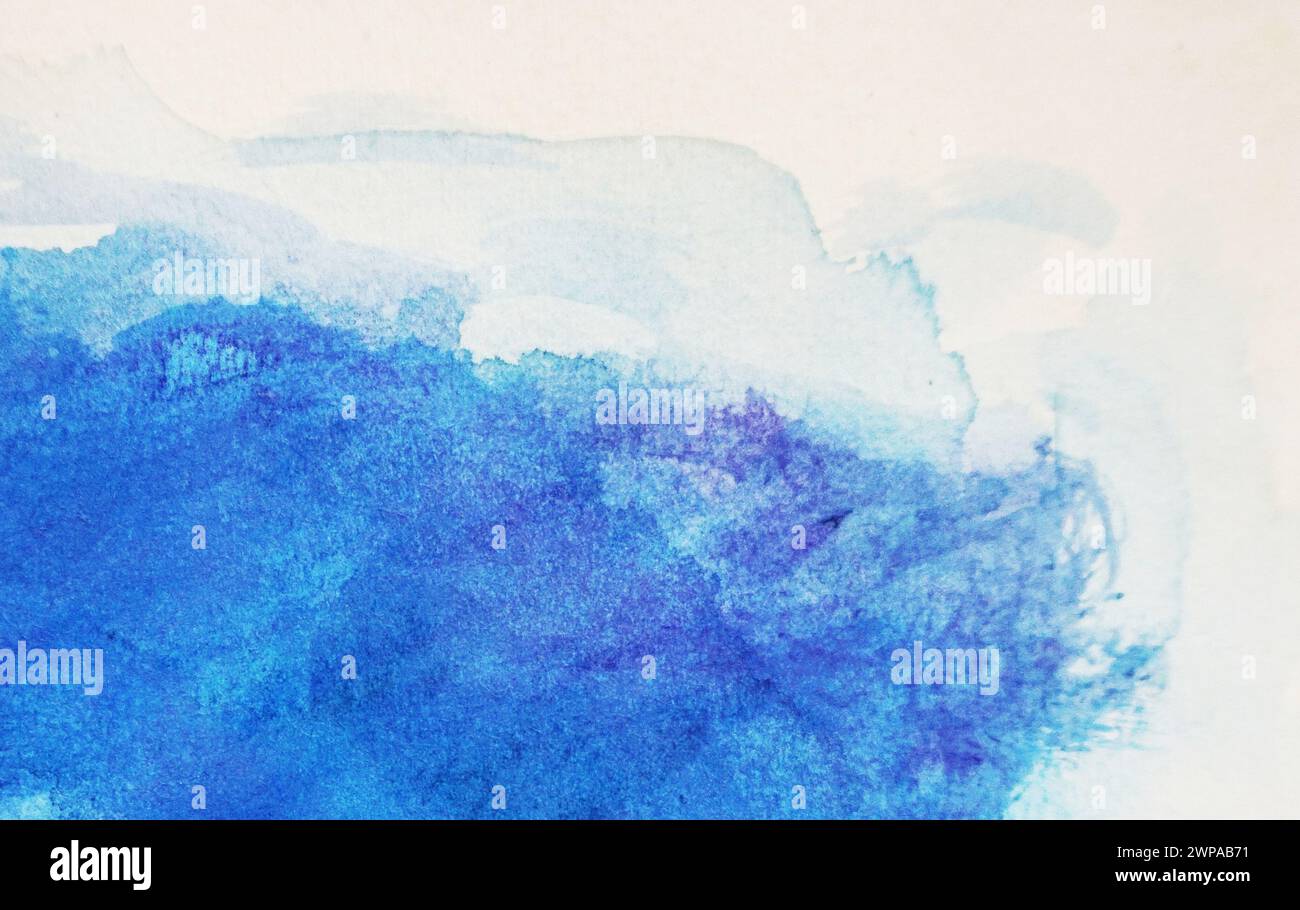 Pinselstrich Original Aquarellmalerei abstrakter Expressionismus Hintergrund für Design Stockfoto