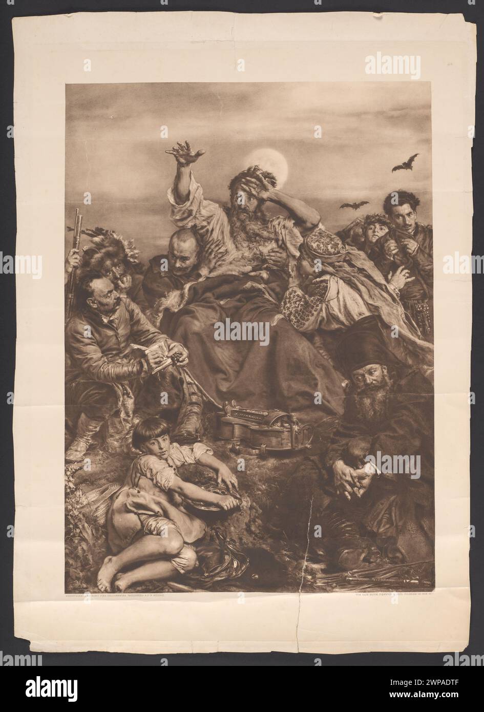 Ein Bonus-Kunstwerk „Wernyhora“ aus dem Jahr 1907 der Gesellschaft für bildende Kunst im Königreich Polen, produziert von Paulussen & Co. In Wien, verbunden mit Jan Matejko (1838–1893). Stockfoto