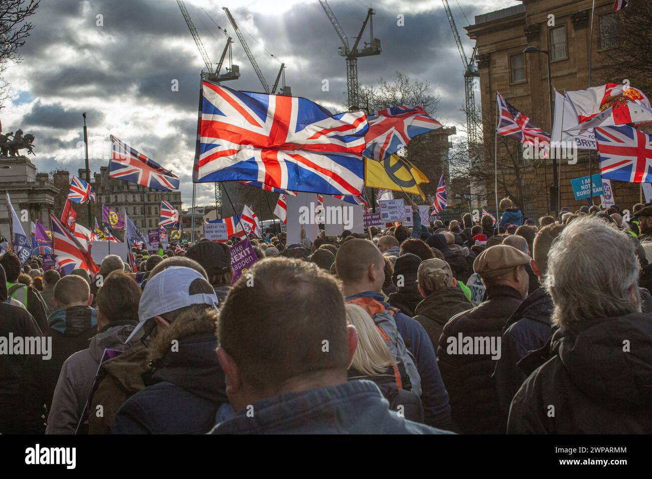 Rechtsradikale Demonstranten Stockfoto