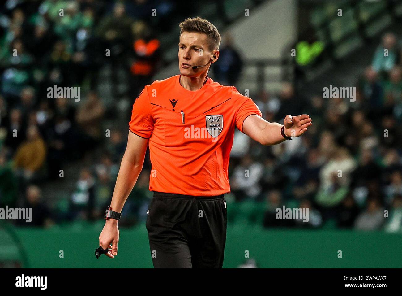 Lissabon, Portugal . März 2024. Lissabon Portugal, 6. März 2024: Schiedsrichter Daniel Siebert im Spiel der UEFA Europa League zwischen Sporting CP gegen Atalanta BC im Jose Alvalade Stadium in Lissabon (João Bravo /SPP). /Alamy Live News Stockfoto