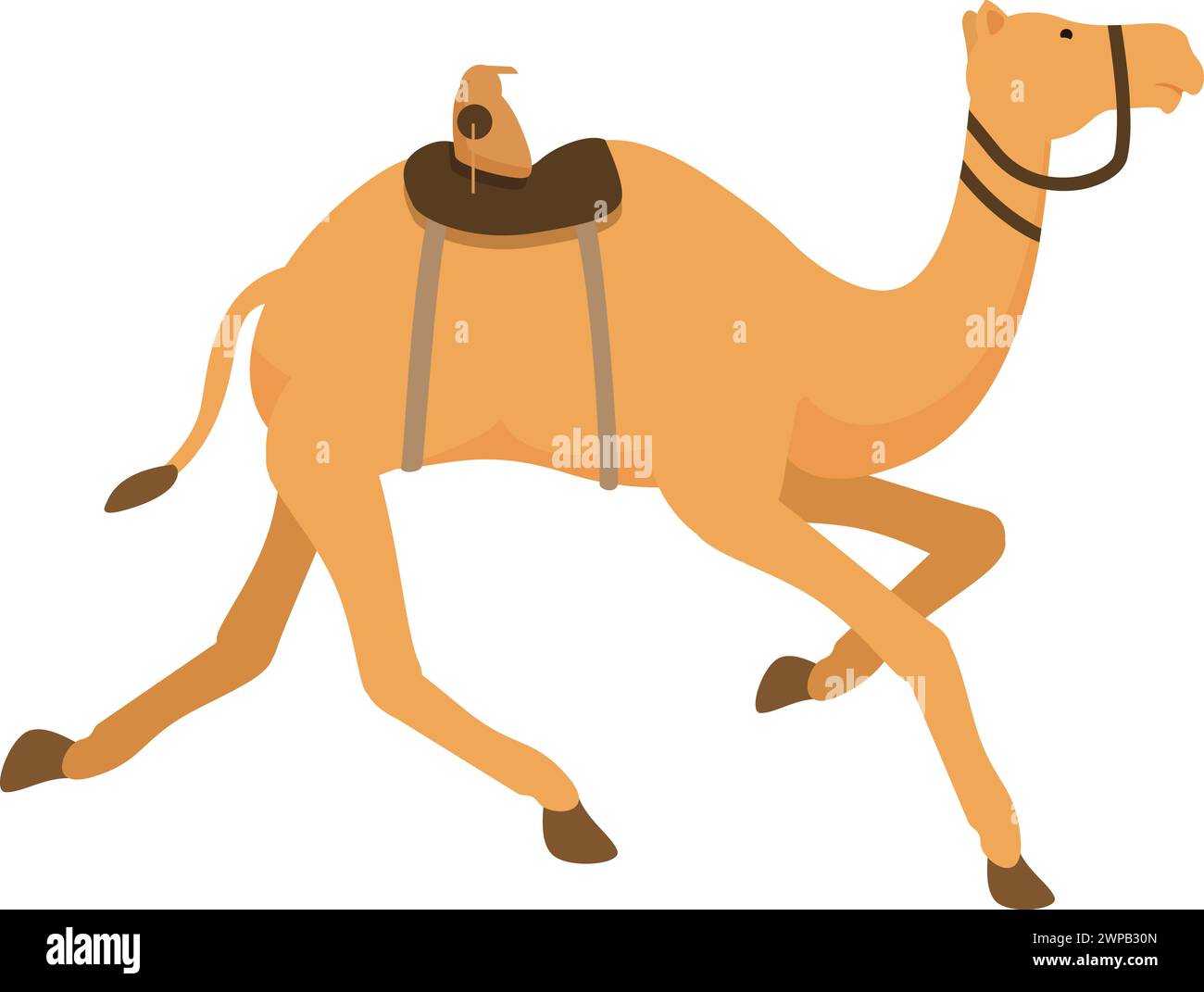 Junge Kamel laufen Icon Cartoon Vektor. Jage die Aufzucht. Pferdetradition Stock Vektor