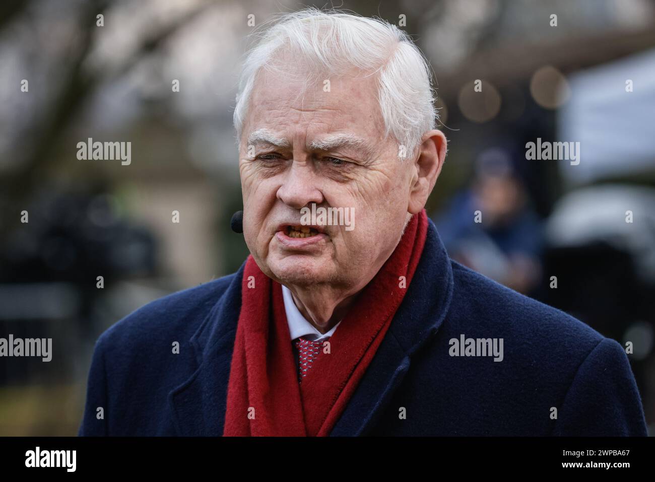 London, Großbritannien. März 2024. Norman Lamont, Baron Lamont of Lerwick, ehemaliger Kanzler der Konservativen Partei der Finanzminister, bei der Rundfunkrunde in Westminster am Budget Day. Quelle: Imageplotter/Alamy Live News Stockfoto