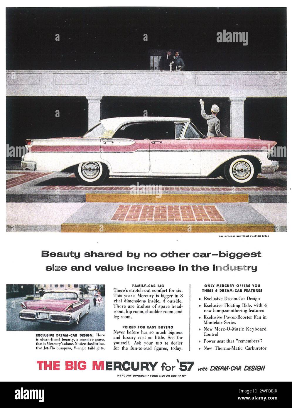 1957 Mercury Montclair Phaeton Limousine „Dream Car“-Printanzeige Stockfoto