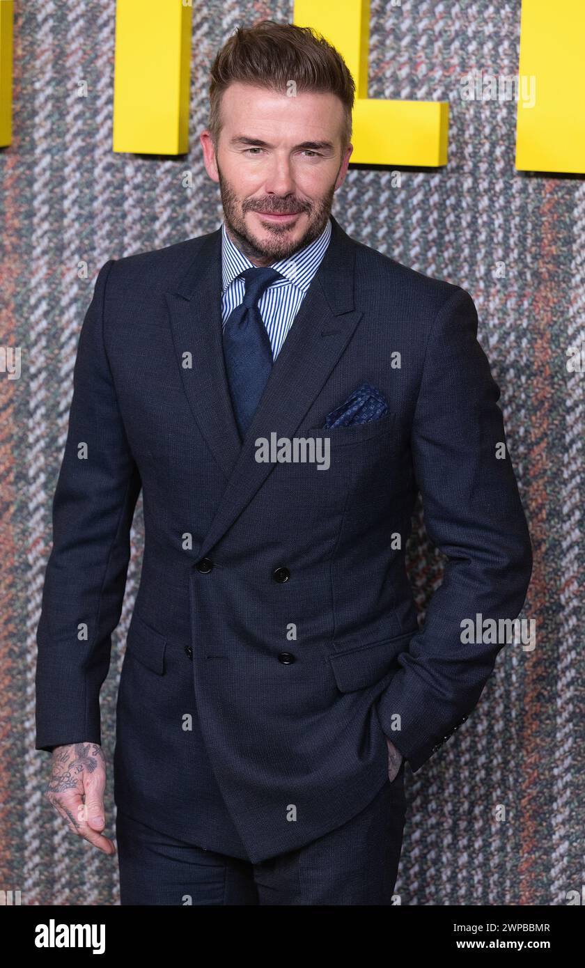 London, Großbritannien. März 2024. David Beckham nimmt am 5. März 2024 an DER GENTLEMEN UK Series Global Premiere Arrivals im Theatre Royal, Drury Lane in London Teil. Quelle: S.A.M./Alamy Live News Stockfoto