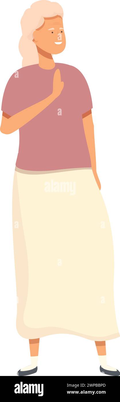 Glückliche ältere Frau Icon Cartoon Vektor. Bereit für die Reise. Gruppe zu Fuß Stock Vektor