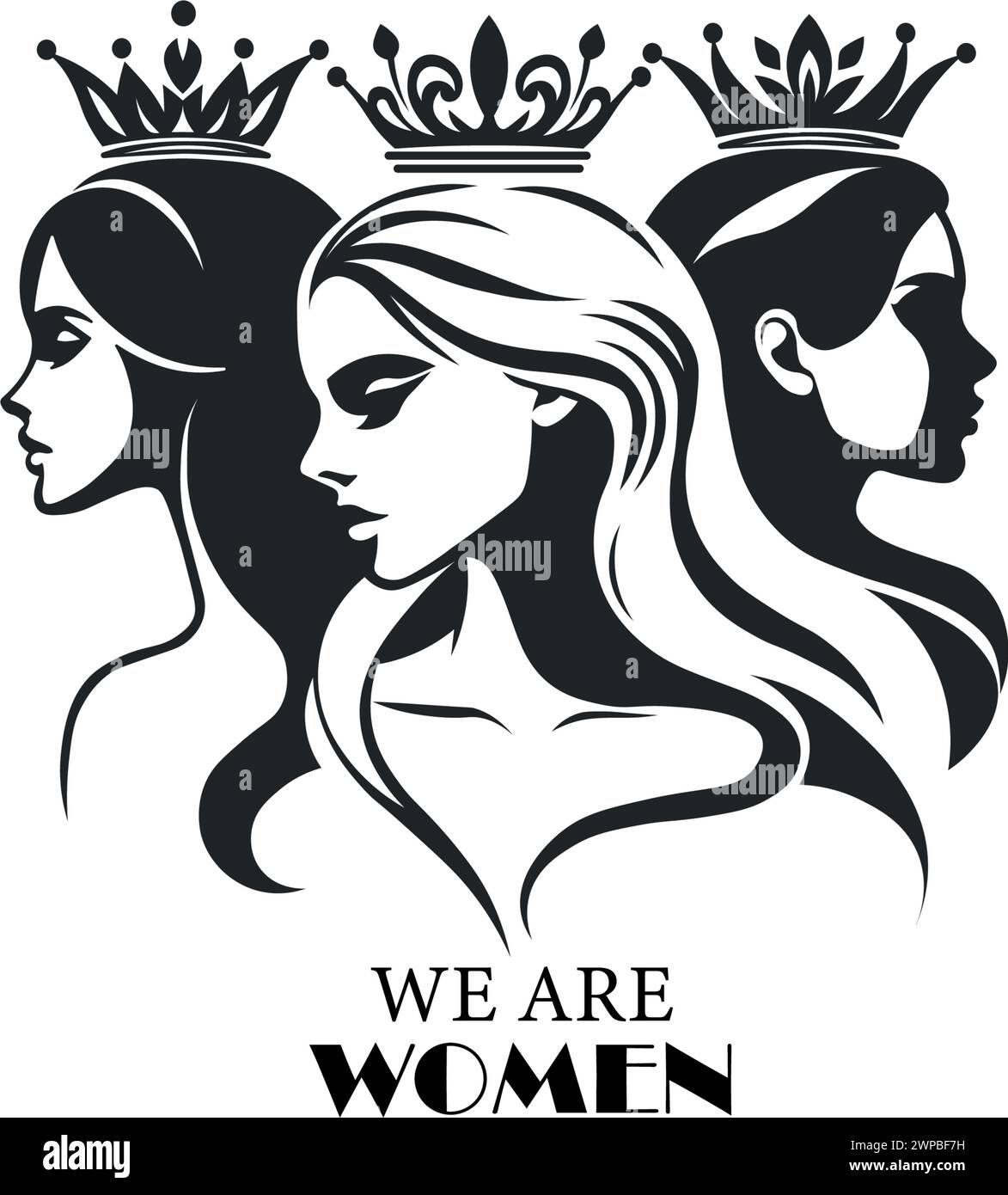 Vektor-Illustration Wir sind Frauen, Poster für internationalen Frauentag oder Muttertag Stock Vektor