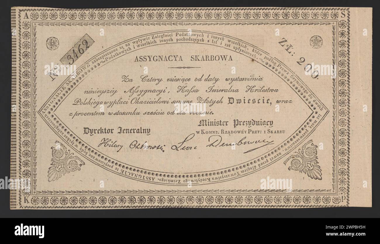 1831 Mittelzuweisung mit einer Beschreibung der offiziellen Genehmigung staatlicher Finanzoperationen und Verfahren zur Mittelzuweisung. Stockfoto