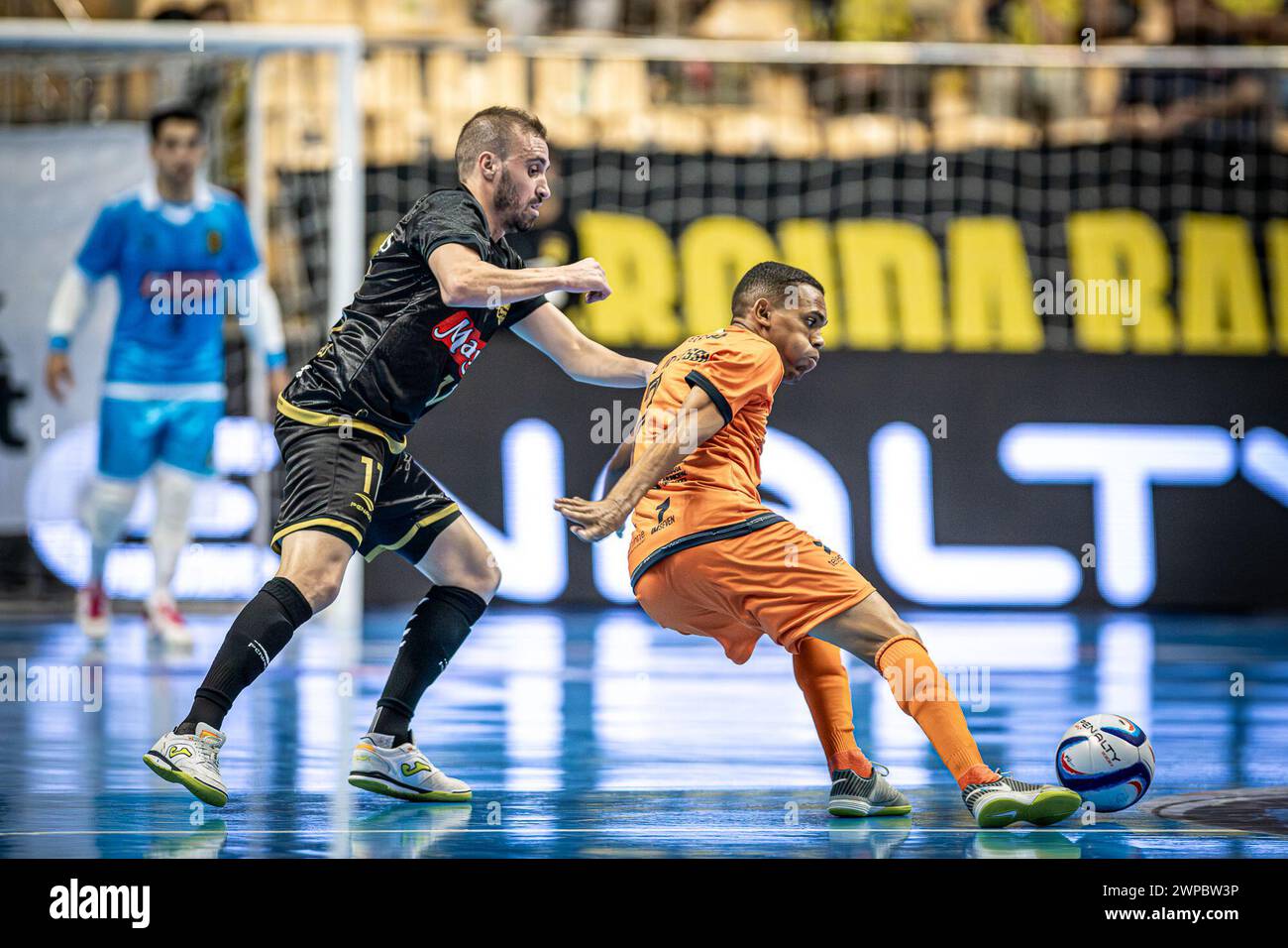 6. März 2024, Jaragua do Sul, Santa Catarina, Brasilien: JARAGUA DO SUL (SC), 06.03.2024- MEISTERSCHAFT/FUTSAL/SUPERCUP-Lanze während des Spiels zwischen Magnus Futsal (SP) und Apodi Futsal (RN), gültig für den Männer Futsal Super Cup 2024, ausgetragen am Mittwoch, 6. März, in der Arena Jaragua do Sul, Santa Catarina. (Kreditbild: © Richard Ferrari/TheNEWS2 via ZUMA Press Wire) NUR REDAKTIONELLE VERWENDUNG! Nicht für kommerzielle ZWECKE! Stockfoto