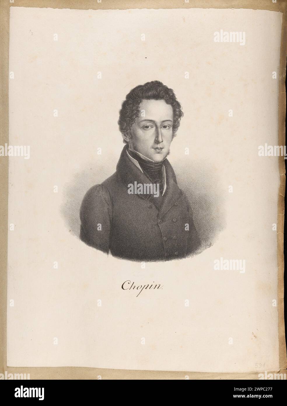 Porträt von Fryderyk Chopin; Engelmann, Godefroy (1788-1839), Vigneron, Pierre roch (1789-1872), Pönicke & Sohn (Leipzig; Litorisch U.a.; Ante 1847), Blau, Ludwig (1808/1810–1899), Hofmeister, Friedrich Leipzig; Verlag; FL. CA 1834-1847); ante 1847 (1840-00-00-1847-00); Stockfoto