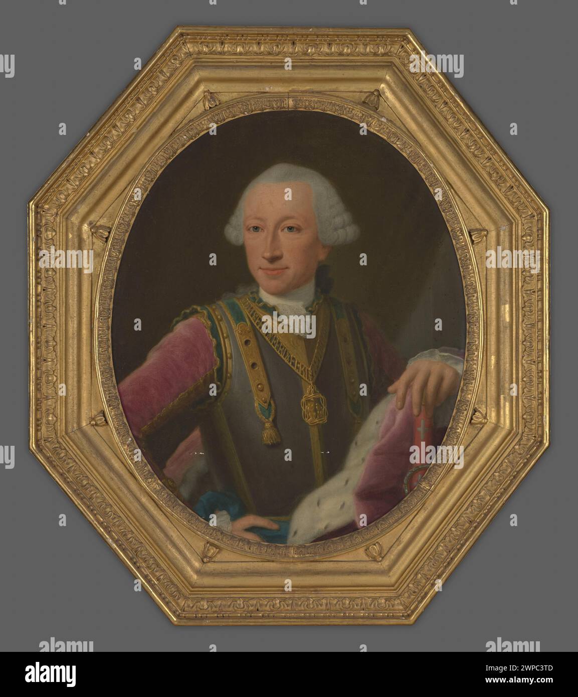 Dieses Porträt von Claude-Joseph Vernet aus dem späten 18. Bis frühen 19. Jahrhundert zeigt Victor Amadeus III., König von Sardinien, und hebt königliche Insignien, Kleidung und den formalen Porträtstil dieser Zeit hervor. Stockfoto