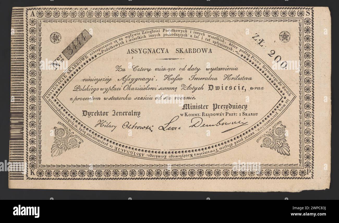 Offizielle Zuweisung von Treasury 1831 mit detaillierten Angaben zur Mittelauszahlung, Buchhaltungsunterlagen und behördlichen Autorisierung. Stockfoto
