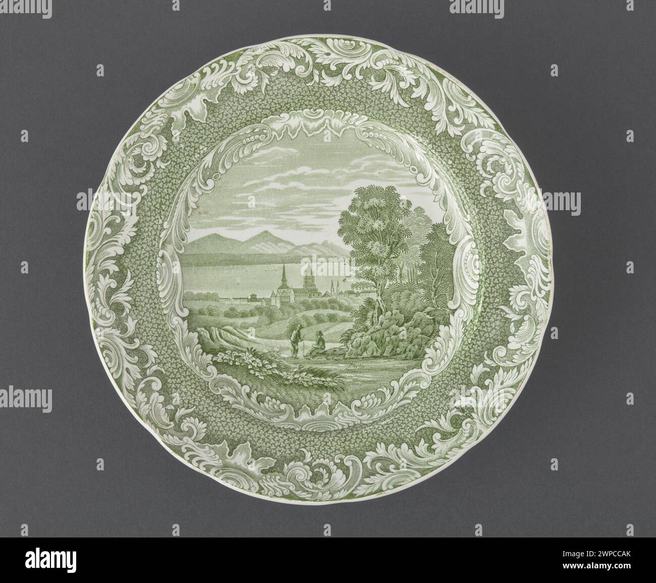 Copeland & Garret Platte aus England, hergestellt 1833–1846, ein Beispiel für englische Keramikkunst und -Design des 19. Jahrhunderts. Stockfoto