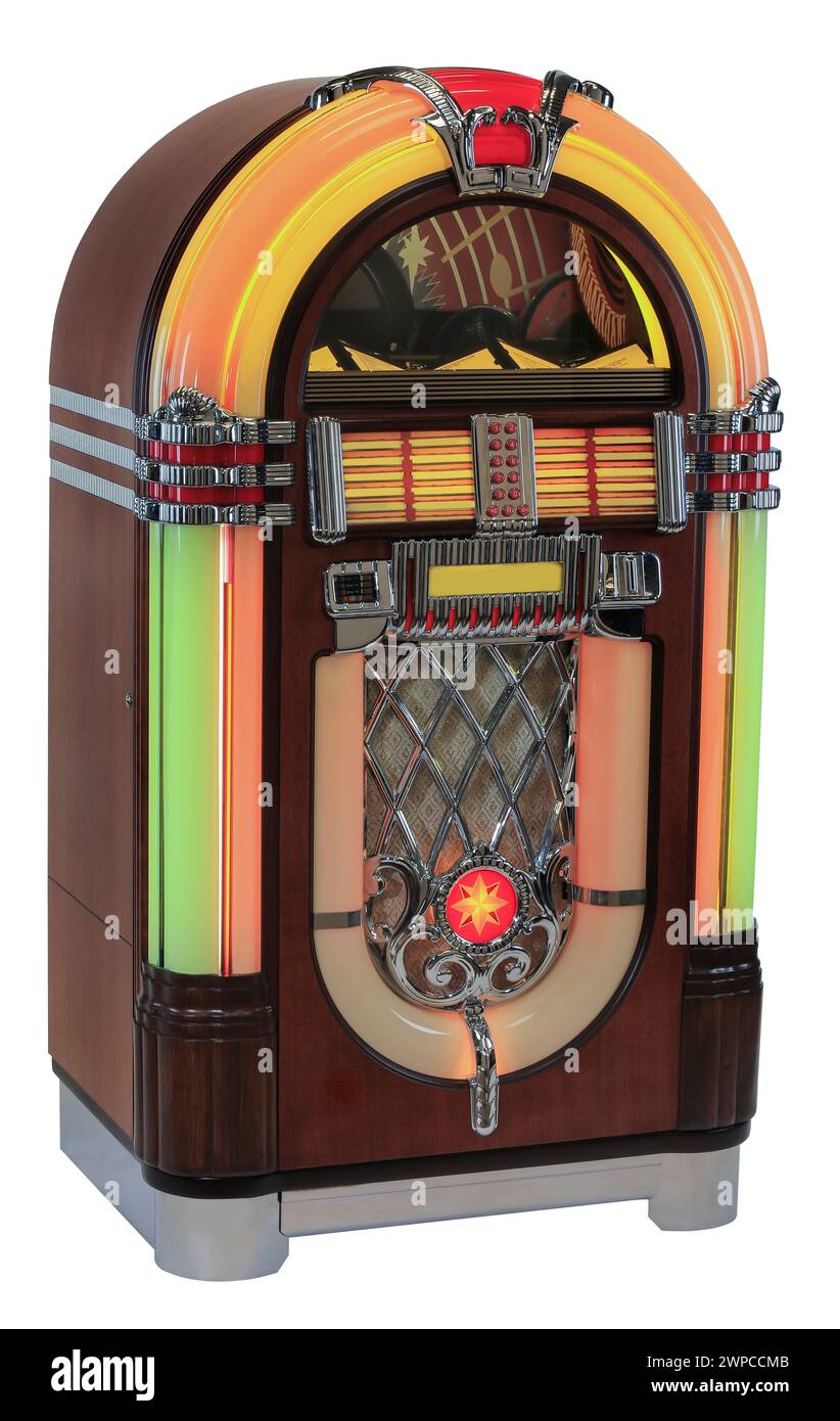Juke Box Vintage Musikmaschine mit Beschneidungspfad Stockfoto