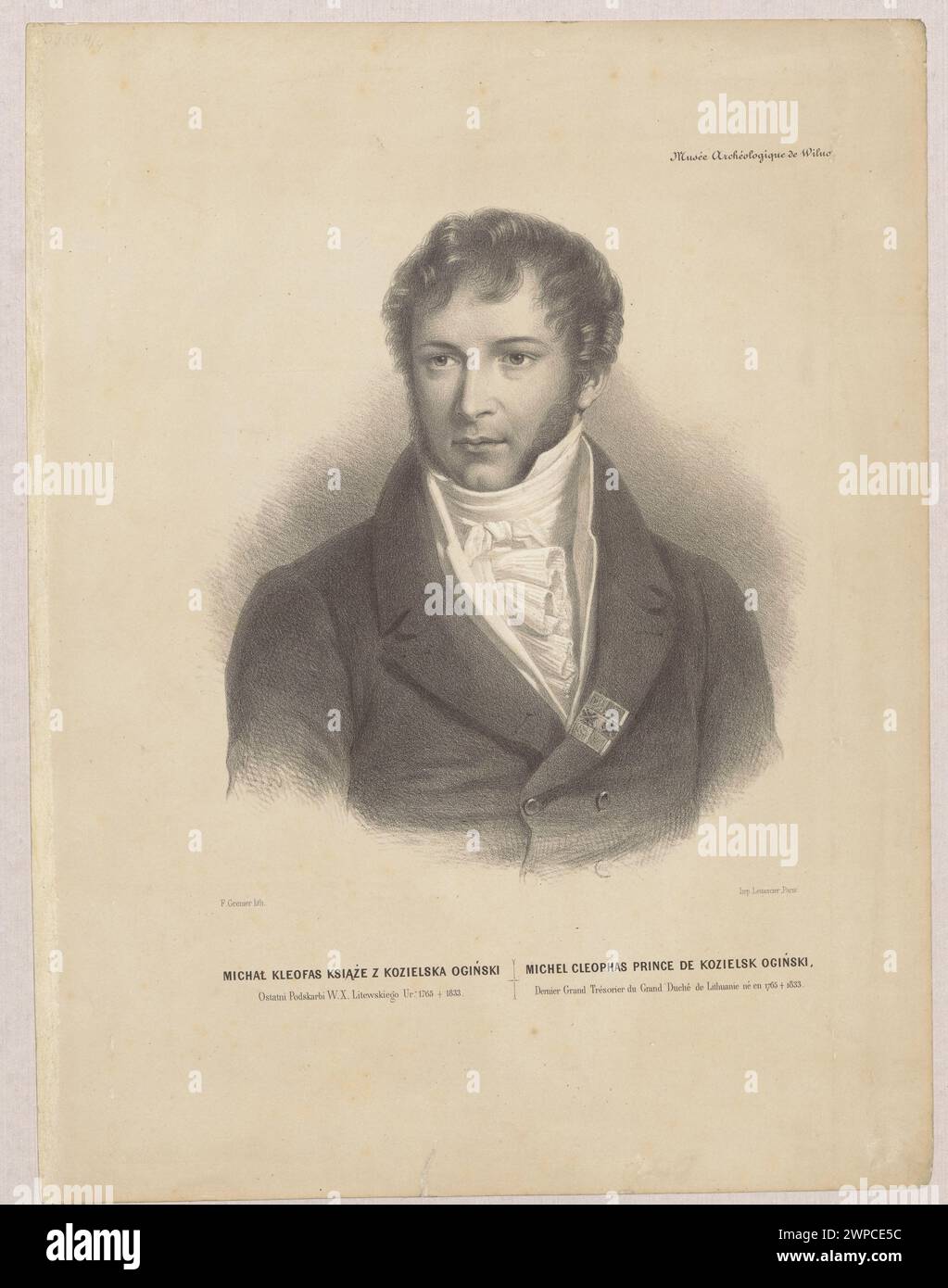 Porträt von Micha und Kleofas Ogi gemalt von Francisque-Martin-Francois Grenier de Saint-Martin und Lemertcier Rose Joseph in Paris zwischen 1845 und 1855. Stockfoto