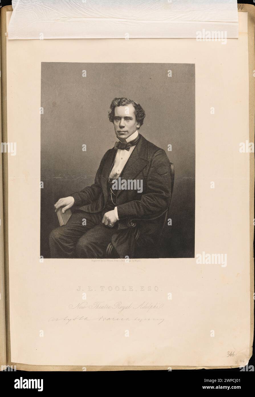 Porträt von John Lawrence Toole; Pound, Daniel John (FL. CA 1842-1870), Mayall, John Jabez Edwin (1813-1901); 1858-1865 (1858-00-00-1865-00-00); Stockfoto