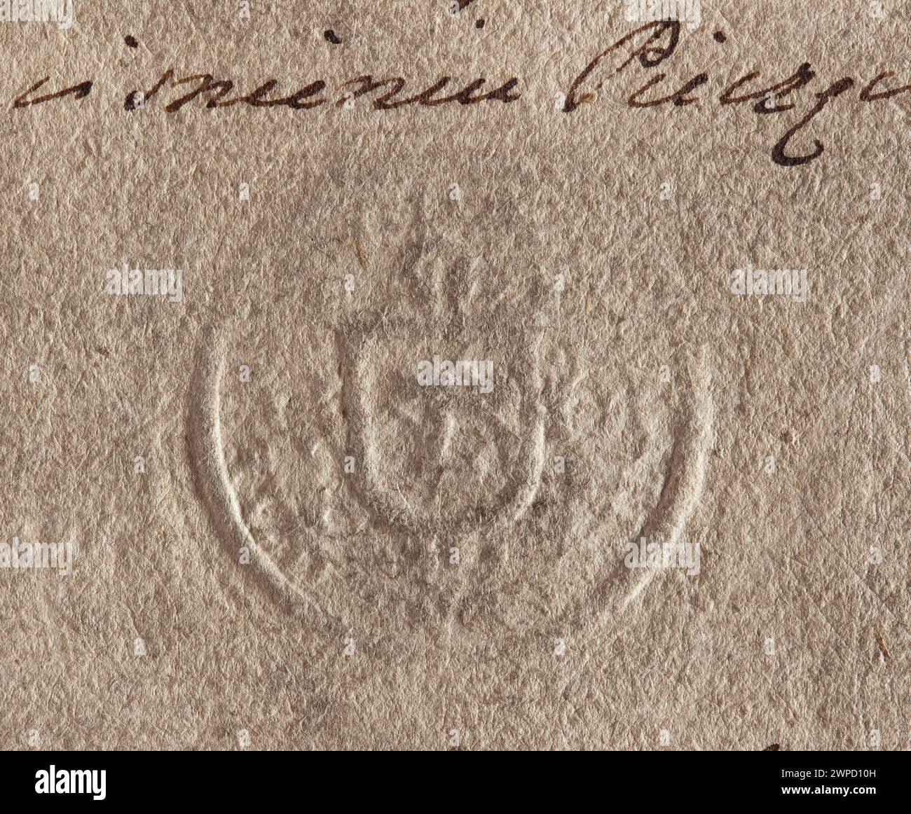 Sammlung von Stadt-, Papier- und amtlichen Siegel der Gemeinde M.Goni (1780), die auf Dokumenten zur Überprüfung von kommunalen Behörden und Verwaltungsakten verwendet werden. Stockfoto