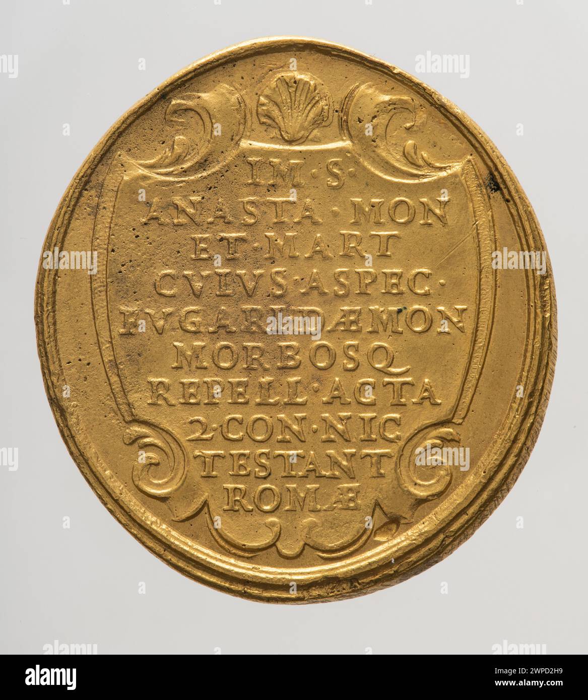 Diese Medaille aus dem 19. Jahrhundert zeigt Anastazy in Aufführung mit Reliefbildern und Inschriften, die an das Ereignis erinnern. Stockfoto