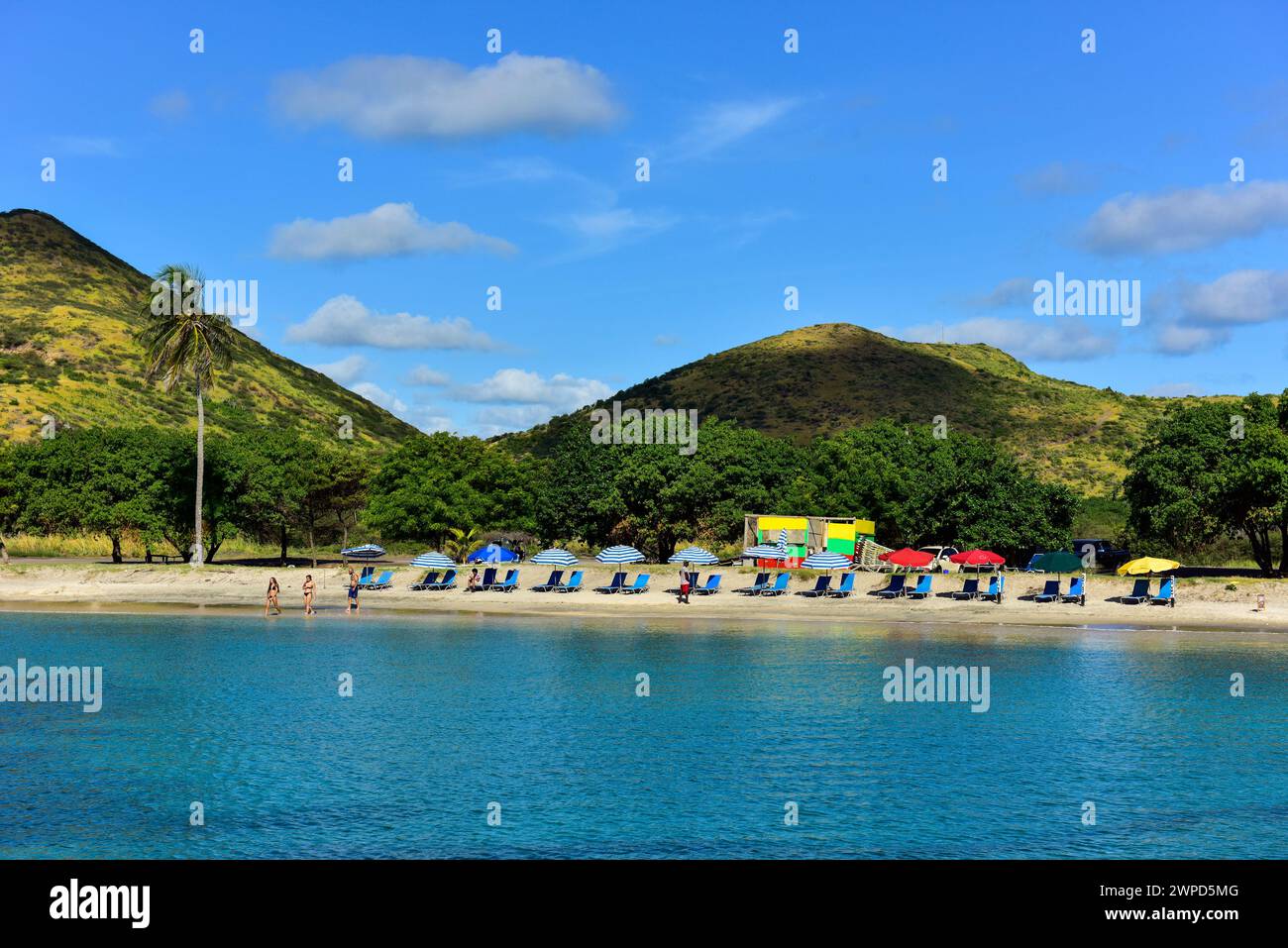 Abgelegener Karibikstrand Stockfoto