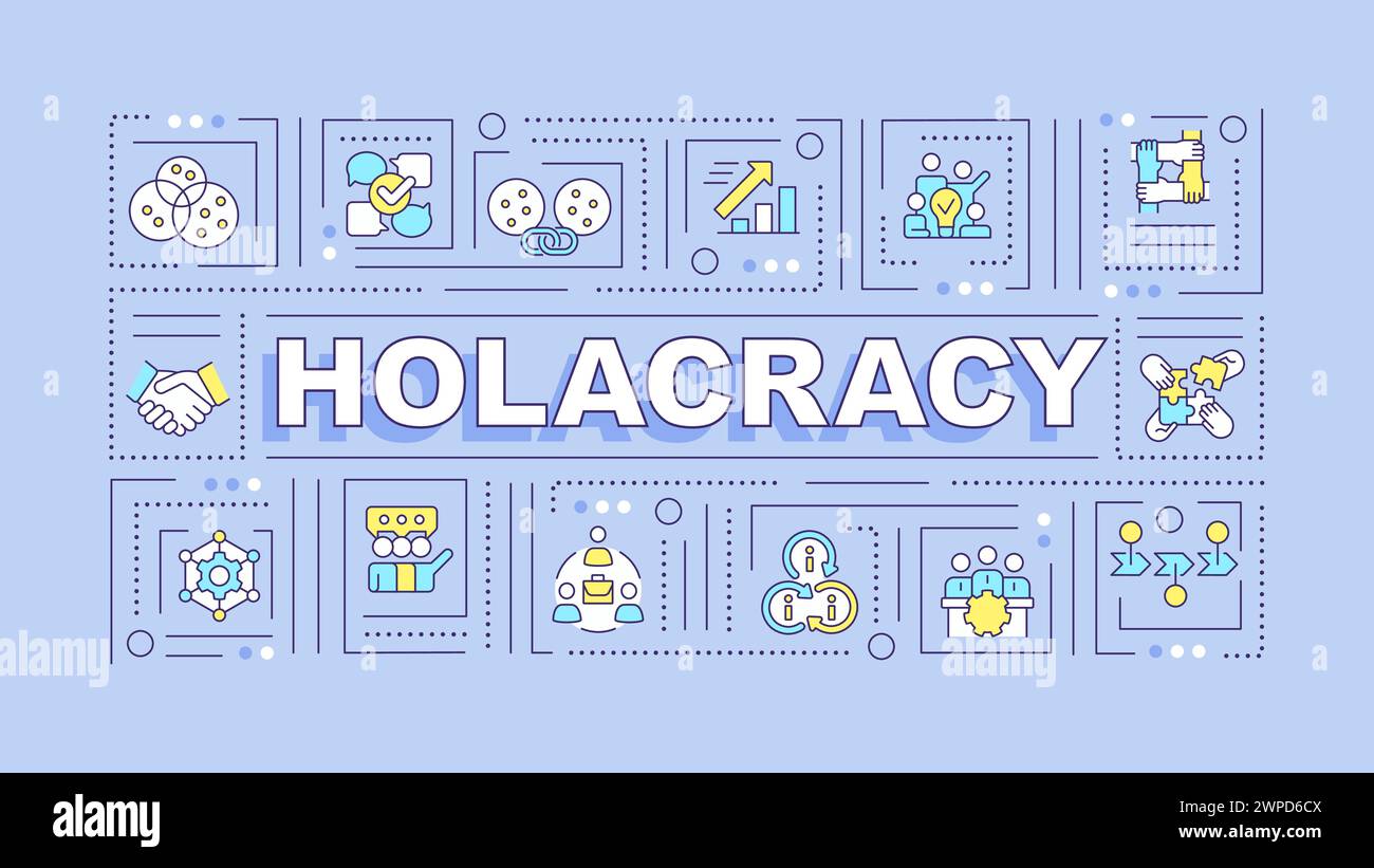 Holakracy Purple Text Konzept Stock Vektor