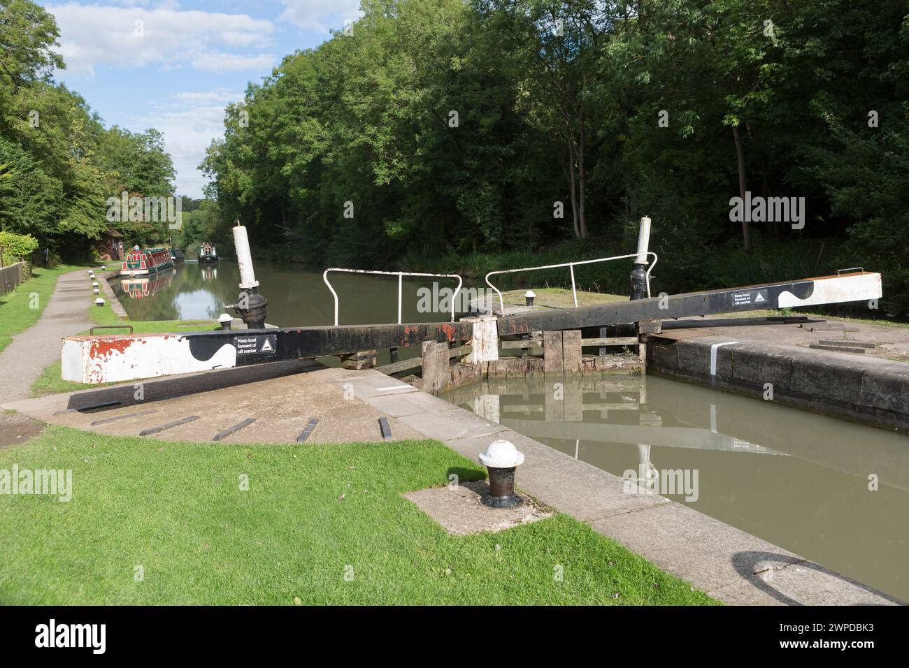 Großbritannien, Warwickshire, die Stockton Treppenschleusen am Grand Union Kanal. Stockfoto