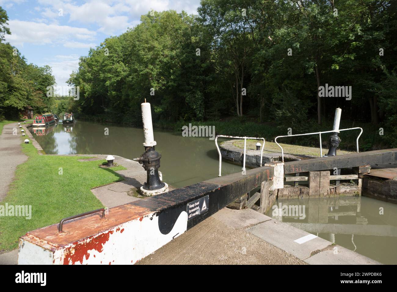 Großbritannien, Warwickshire, die Stockton Treppenschleusen am Grand Union Kanal. Stockfoto