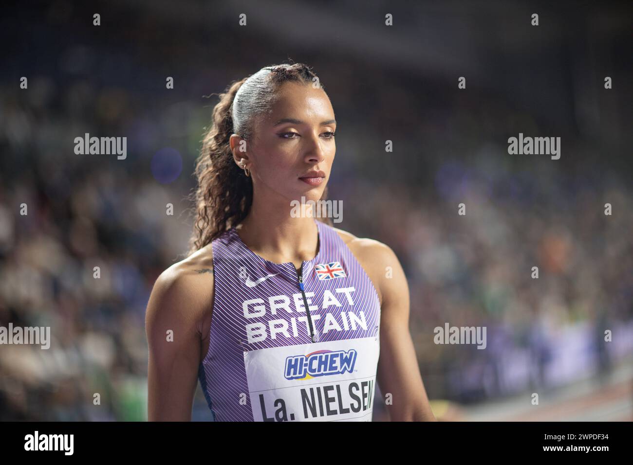 Laviai Nielsen (GBR, 4x400 Meter Relay, 400 Meter) während der Leichtathletik-Weltmeisterschaften 2024 in der Emirates Arena, Glasgow (Foto: Pat Isaacs | MI News) Stockfoto