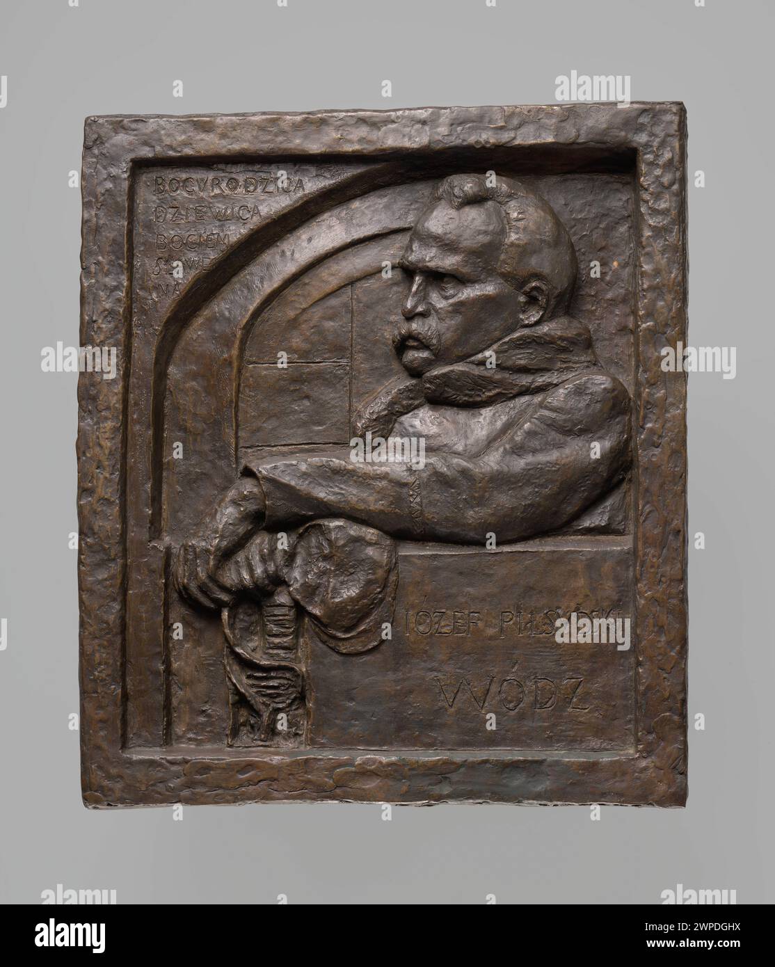 Porträt von Jozef Pilsudski, erstellt von Jadwiga Bohdanowicz im Jahr 1934, mit Darstellung des polnischen Staatsmannes und Militärführers. Stockfoto