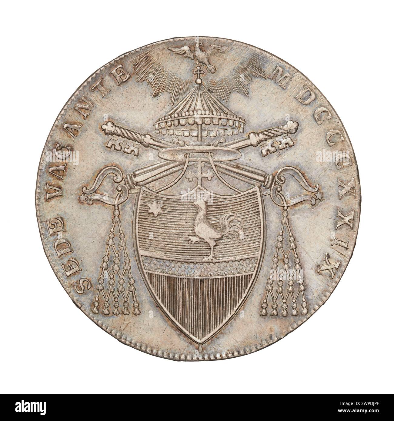 scudo; Sede Vacante, Cerbara, Giuseppe (fl. CA 1829-1858); 1829 (1829-00-00-1937-00-00); Stockfoto