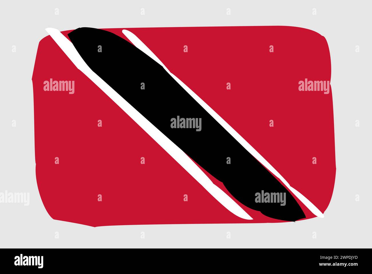 Trinidad und Tobago Flagge - gemalte Design Vektor Illustration. Vektorpinselstil Stock Vektor
