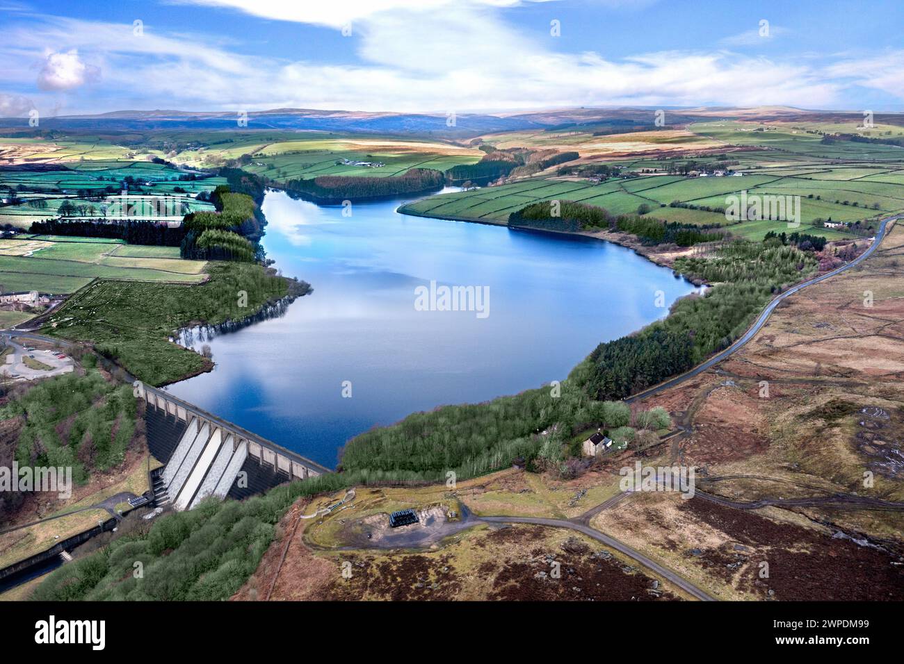 Thruscross Reservoir in Yorkshire, Dales Stockfoto