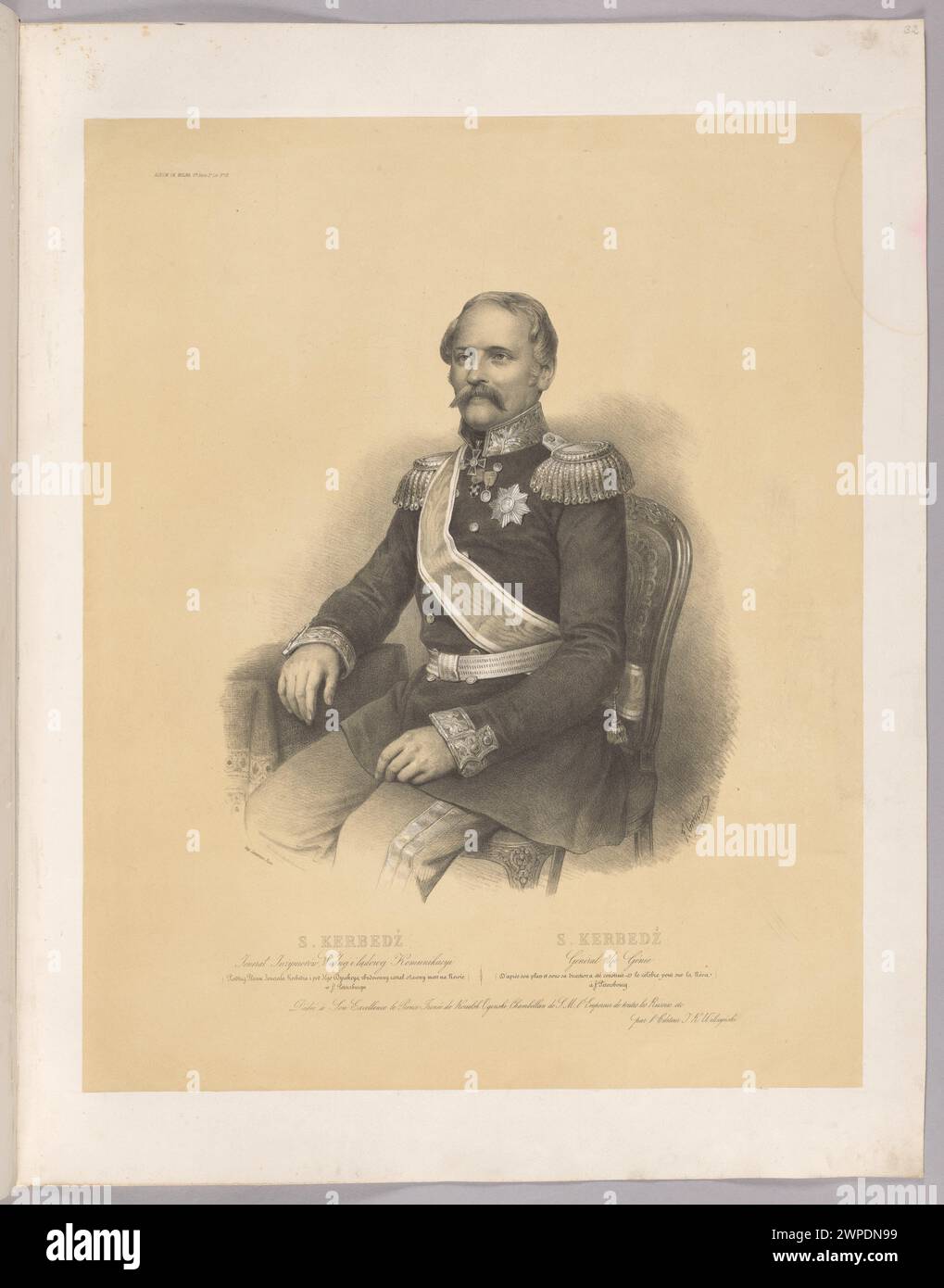 Ein Porträt von Staniska Kierabia nach 1857 von Francisque-Martin-Francois Grenier de Saint-Martin, graviert von Rose Joseph Lemercier, das das Motiv mit detaillierten Gesichtszügen und Kleidung darstellt. Stockfoto