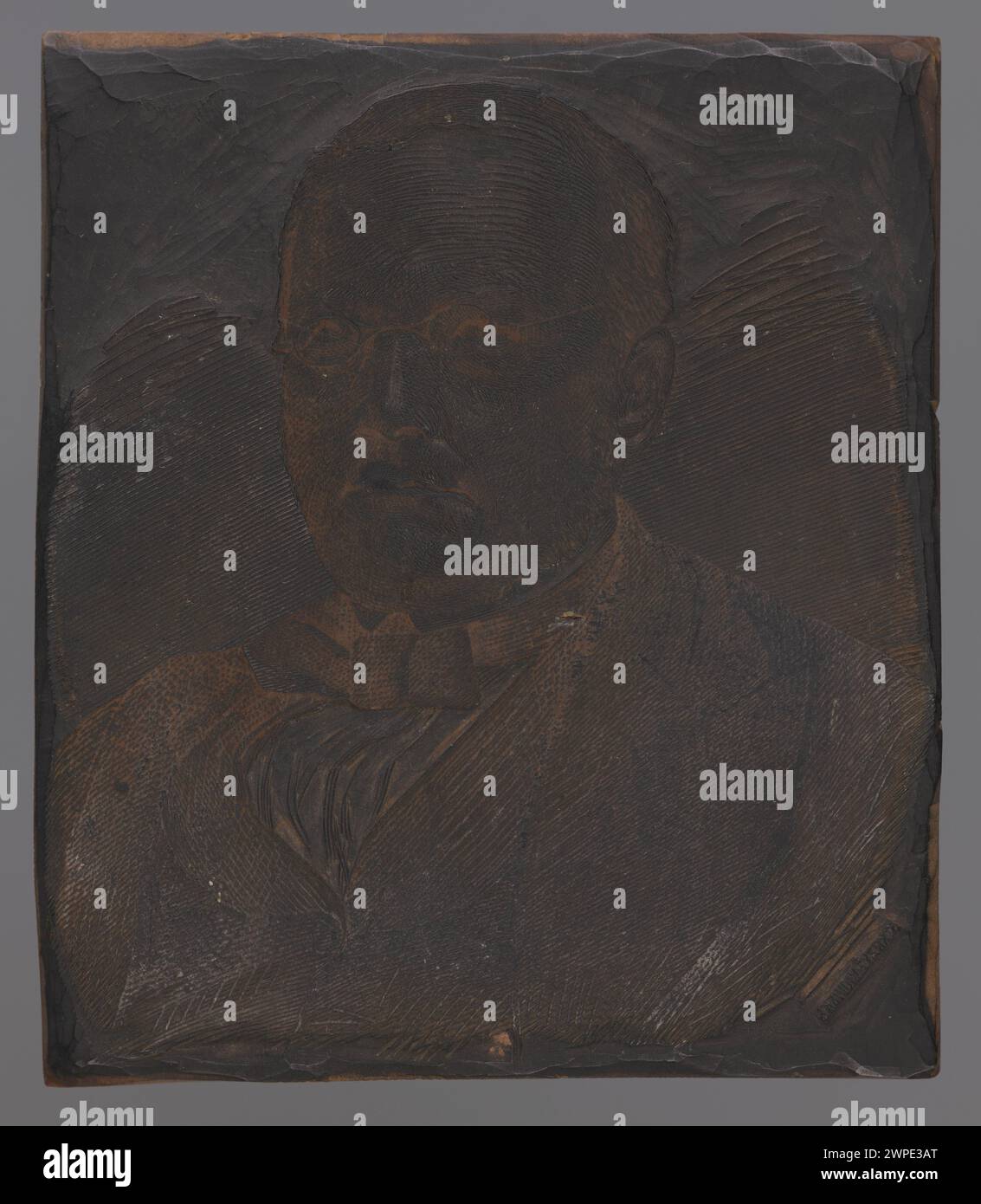 Porträt von Stanislaw Moniuszko, gemalt von Kazimierz Krzyzanowski und Jan Mieczkowski im Jahre 1873, als Darstellung des Komponisten und der historischen Figur. Stockfoto