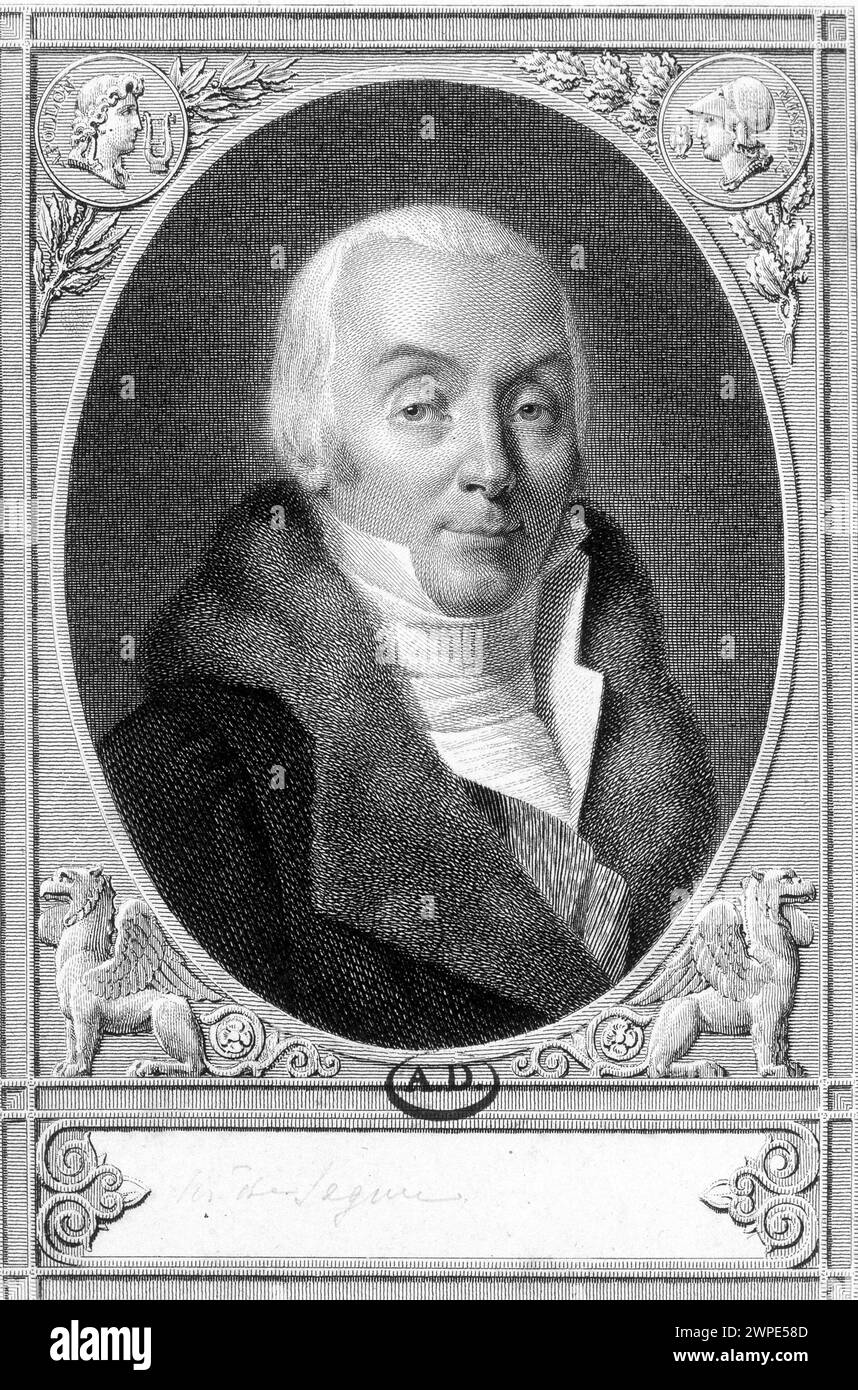 Porträt von Henri Philippe Marquis de Sgur (1724–1801), Marschall von Frankreich und Kriegsminister unter Ludwig XVI Stich aus dem 18. Jahrhundert. Stockfoto
