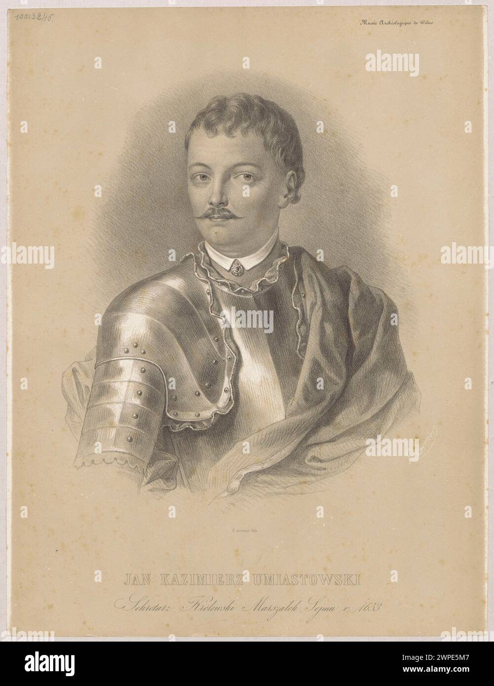 Porträt-Lithographie von Jan Kazimierz Umiastowski von Francisque-Martin-Francois Grenier de Saint-Martin, erstellt zwischen 1858 und 1862. Stockfoto