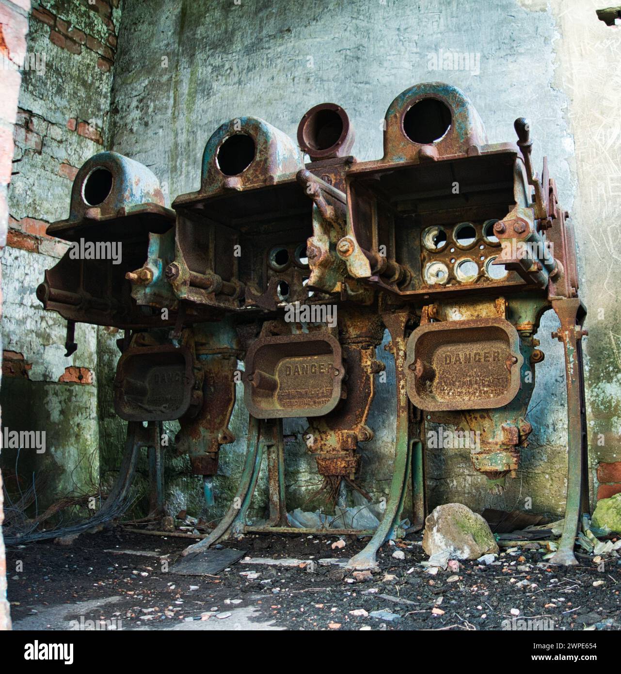 Golconda hat Bleimine verlassen, Harborough Rocks Brassington. Stockfoto