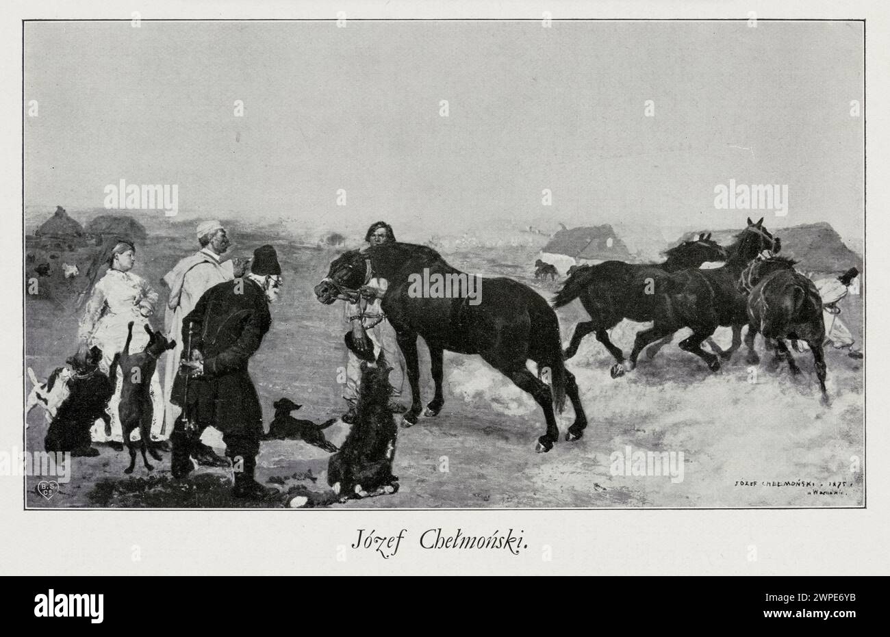 Bildwiedergabe: Józef Chełmoński (1849-1914), Review of Herd in Ukraine; Z: Art, 1904, S. 171; Art (Paris; Magazin; 1904-1905); 1904 (1904-00-00-1904-00); Stockfoto