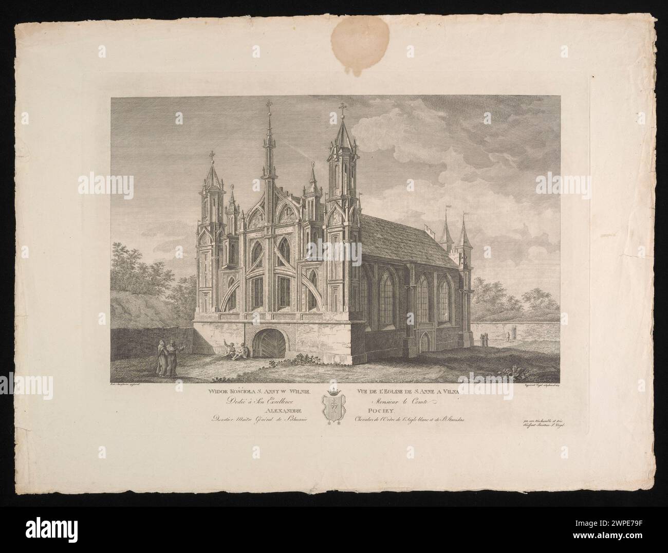 Blick auf die Kirche St. Anna in Vilnius; Vogel, Zygmunt (1764-1826), Smuglewicz, Franciszek (1745-1807); 1807 (1807-00-00-1807-00-00); Stockfoto